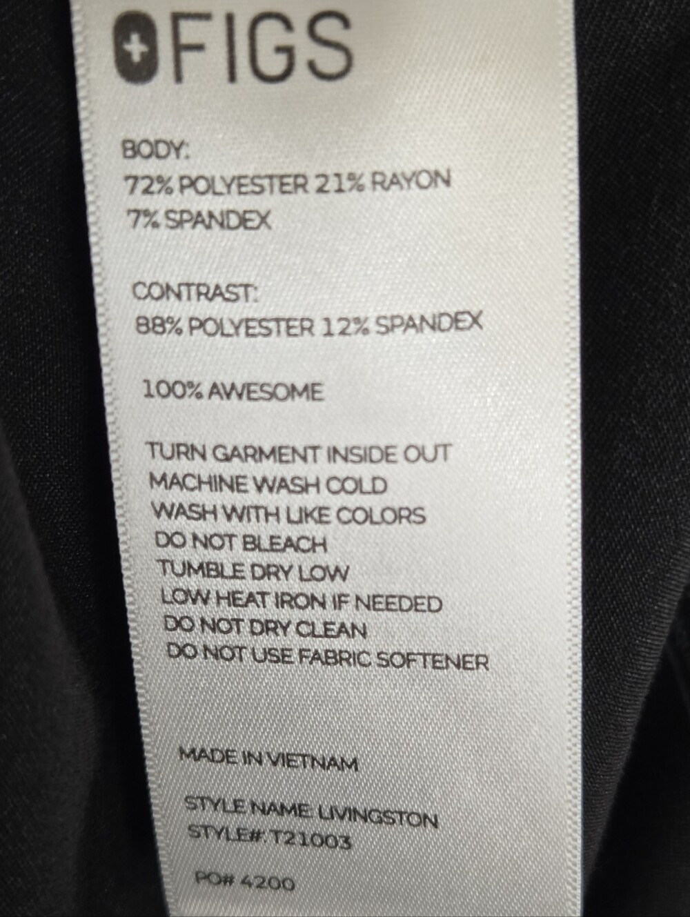 Figs Livingston Black High-Rise Straight-Leg Scrub Pant Size XXL - Picture 14 of 16